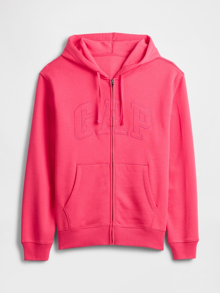 Gap Pink Relaxed Logo Zip Hoodie - Image 4 of 4