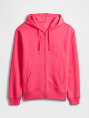 Gap Pink Zip Up Arch Logo Hoodie - Image 3 of 6