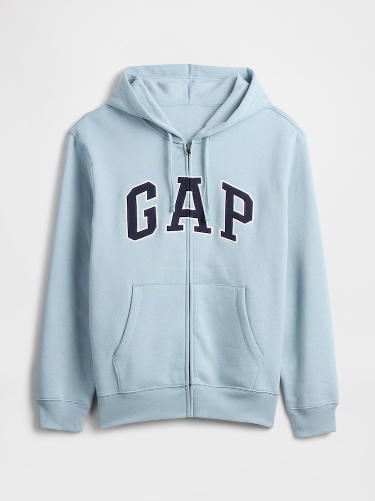 Gap Light Blue Relaxed Logo Zip Up Hoodie - Image 4 of 4