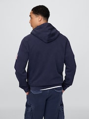 Gap Dark Blue VintageSoft Logo Zip Hoodie - Image 2 of 5