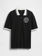 Gap Black/White Athletic Logo Pique Short Sleeve Polo Shirt - Image 5 of 5