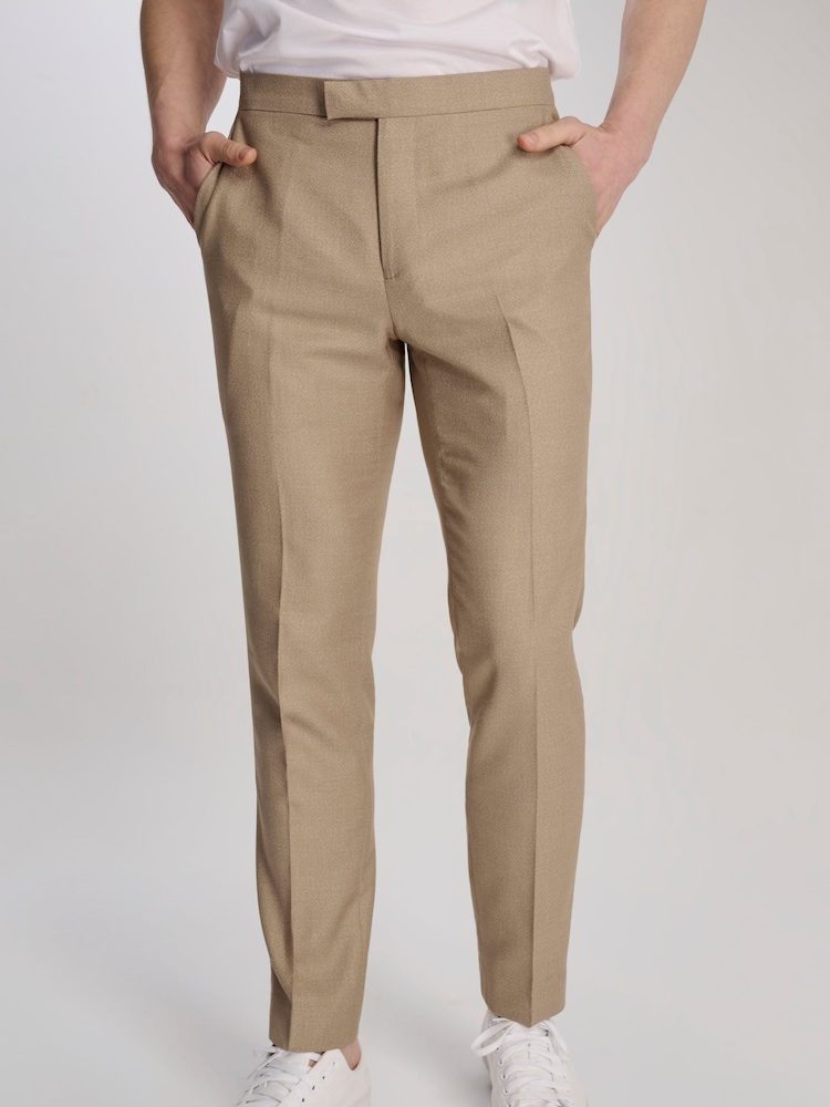 Harry Brown Brown Slim Fit Suit Archie Melange Trousers - Image 1 of 8
