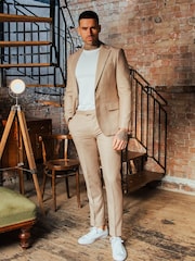 Harry Brown Brown Slim Fit Suit Archie Melange Trousers - Image 4 of 8