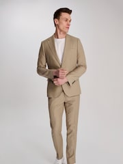 Harry Brown Brown Slim Fit Suit Archie Melange Jacket - Image 1 of 13