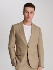 Harry Brown Brown Slim Fit Suit Archie Melange Jacket - Image 13 of 13