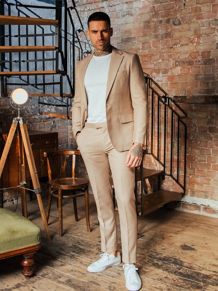 Buy Harry Brown Brown Slim Fit Suit Archie Melange Jacket from