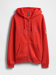 Gap Red VintageSoft Logo Zip Hoodie - Image 4 of 5