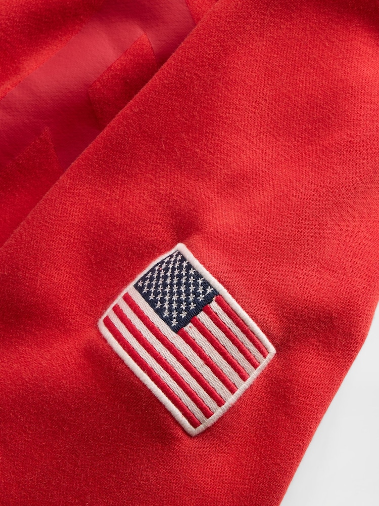 Gap Red VintageSoft Logo Zip Hoodie - Image 5 of 5