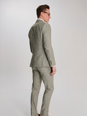 Harry Brown Green Giacomo Cotton Linen Double Breasted Suit Jacket - Image 11 of 13