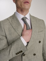 Harry Brown Green Giacomo Cotton Linen Double Breasted Suit Jacket - Image 3 of 13
