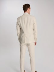 Harry Brown Cream Giacomo Slim Fit Cotton Linen Suit Jacket - Image 3 of 12