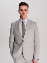 Harry Brown Grey Giacomo Slim Fit Cotton Linen Suit Jacket - Image 12 of 12