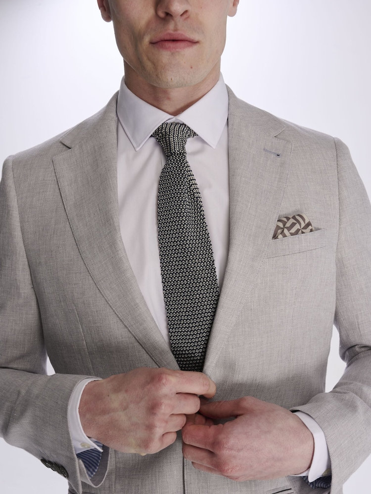 Harry Brown Grey Giacomo Slim Fit Cotton Linen Suit Jacket - Image 12 of 12 Harry Brown Grey Giacomo Slim Fit Cotton Linen Suit Jacket - Image 12 of 12