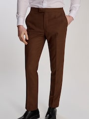 Harry Brown Brown Sandro Slim Fit Linen Look Suit Trousers - Image 5 of 9