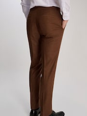 Harry Brown Brown Sandro Slim Fit Linen Look Suit Trousers - Image 6 of 9