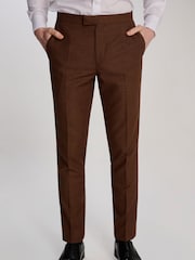 Harry Brown Brown Sandro Slim Fit Linen Look Suit Trousers - Image 9 of 9
