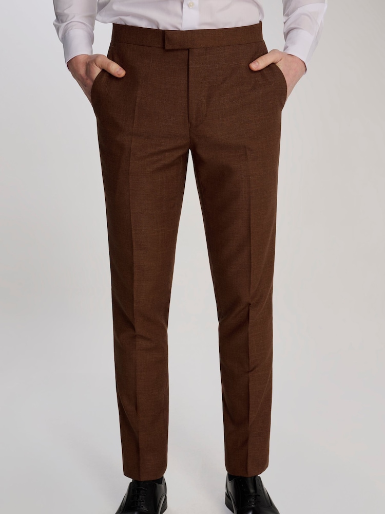 Harry Brown Brown Sandro Slim Fit Linen Look Suit Trousers - Image 9 of 9