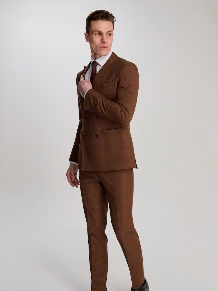 Harry Brown Brown Sandro Slim Fit Linen Look Suit Trousers - Image 9 of 9 Harry Brown Brown Sandro Slim Fit Linen Look Suit Trousers - Image 9 of 9