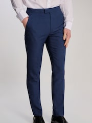 Harry Brown Blue Slim Fit Suit Archie Melange Trousers - Image 5 of 7