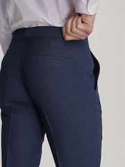 Harry Brown Blue Slim Fit Suit Archie Melange Trousers - Image 6 of 7