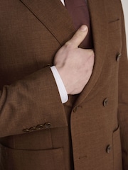 Harry Brown Brown Sandro Linen Look Double Breasted Suit Jacket - Image 3 of 12
