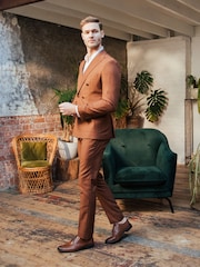 Harry Brown Brown Sandro Linen Look Double Breasted Suit Jacket - Image 4 of 12