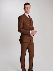 Harry Brown Brown Sandro Linen Look Double Breasted Suit Jacket - Image 9 of 12