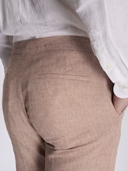Harry Brown Red Giacomo Slim Fit Cotton Linen Suit Trousers - Image 5 of 9