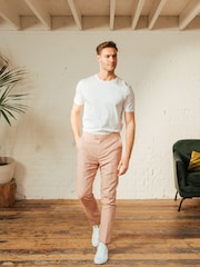 Harry Brown Red Giacomo Slim Fit Cotton Linen Suit Trousers - Image 9 of 9