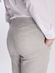 Harry Brown Grey Giacomo Slim Fit Cotton Linen Suit Trousers - Image 6 of 7