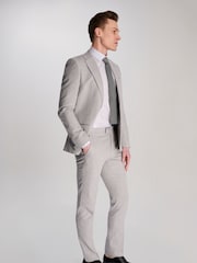 Harry Brown Grey Giacomo Slim Fit Cotton Linen Suit Trousers - Image 7 of 7