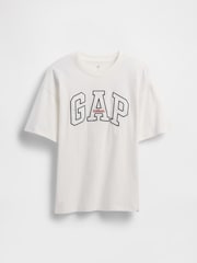 Gap White Heavyweight Athletic Logo Short Sleeve T-Shirt (4-13yrs) - Image 1 of 2