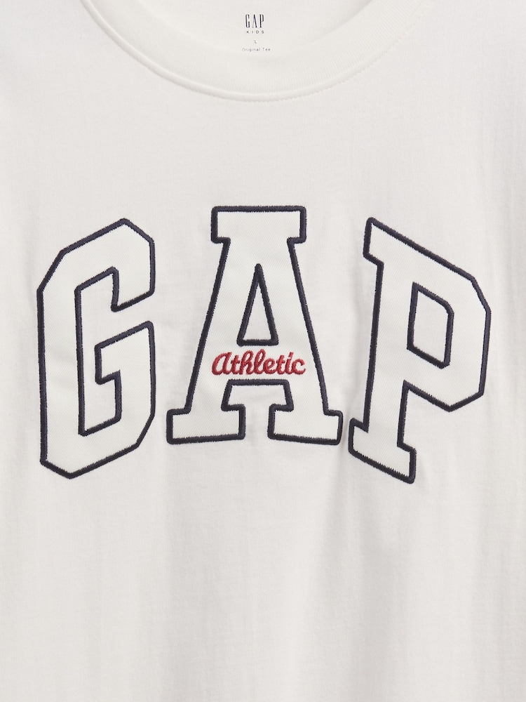 Gap White Heavyweight Athletic Logo Short Sleeve T-Shirt (4-13yrs) - Image 2 of 2