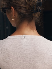 self. Grey Marl Fitted Rib Long Sleeve Top - Image 6 of 9