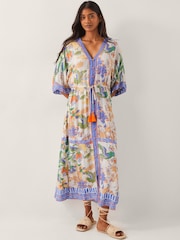 Monsoon Natural Kaia Tropical Kaftan Midi Dress - Image 1 of 4