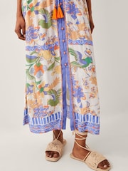 Monsoon Natural Kaia Tropical Kaftan Midi Dress - Image 4 of 4