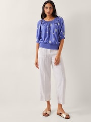 Monsoon Blue Emily Embroidered Puff-Sleeve Blouses - Image 2 of 4