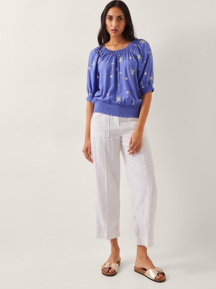 Monsoon Blue Emily Embroidered Puff-Sleeve Blouses - Image 2 of 4