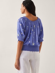 Monsoon Blue Emily Embroidered Puff-Sleeve Blouses - Image 4 of 4