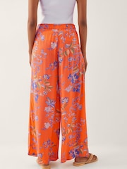 Monsoon Orange Kaia Floral Print Trousers - Image 4 of 5