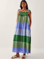 Monsoon Blue Lola Stripe Maxi Dress - Image 1 of 4