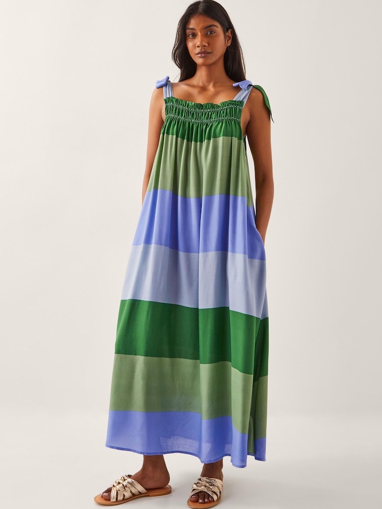 Monsoon Blue Lola Stripe Maxi Dress - Image 1 of 4