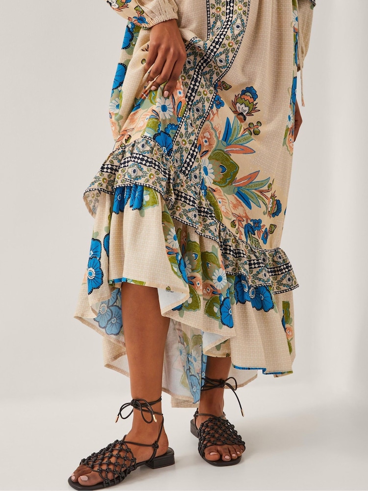 Monsoon Natural Kara Floral Maxi Dress - Image 2 of 4