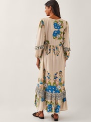 Monsoon Natural Kara Floral Maxi Dress - Image 3 of 4