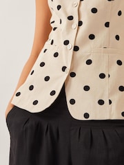 Monsoon Natural Isabel Polka Dot Waistcoat - Image 2 of 5
