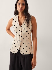 Monsoon Natural Isabel Polka Dot Waistcoat - Image 3 of 5