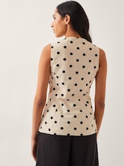 Monsoon Natural Isabel Polka Dot Waistcoat - Image 4 of 5