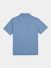Peckham Rye Blue Mens Waffle Revere 100% Cotton Shirt - Image 2 of 3