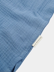 Peckham Rye Blue Mens Waffle Revere 100% Cotton Shirt - Image 3 of 3
