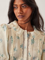 Monsoon Natural Sorcha Floral Short Sleeve Shirt - Image 4 of 4